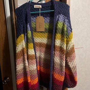 Listicle rainbow boutique cardigan size small